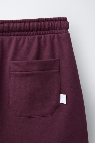 PLUSH JOGGING BERMUDA SHORTS - Burgundy by Zara - Image 3