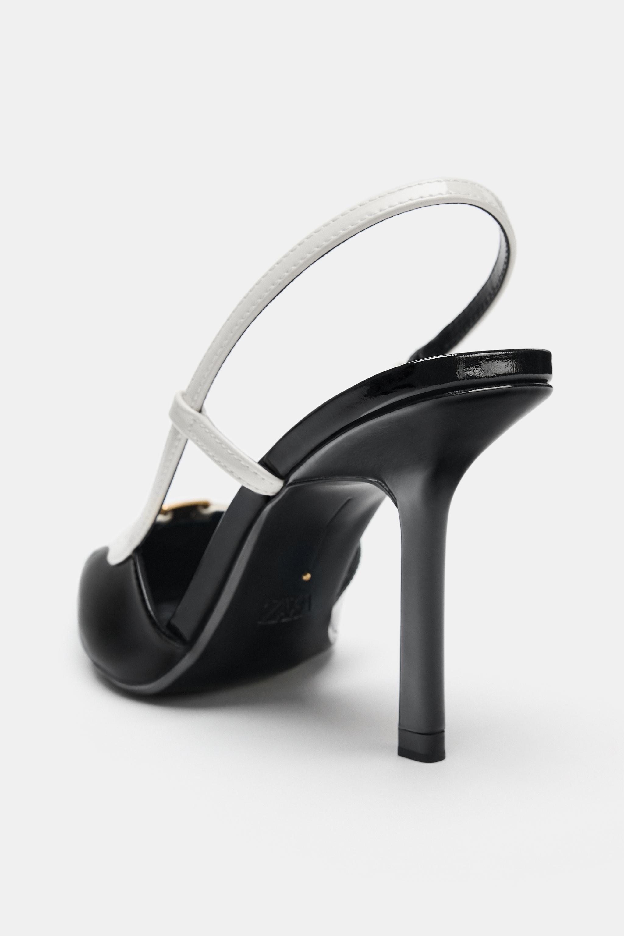 PATENT EFFECT SLINGBACK SHOES