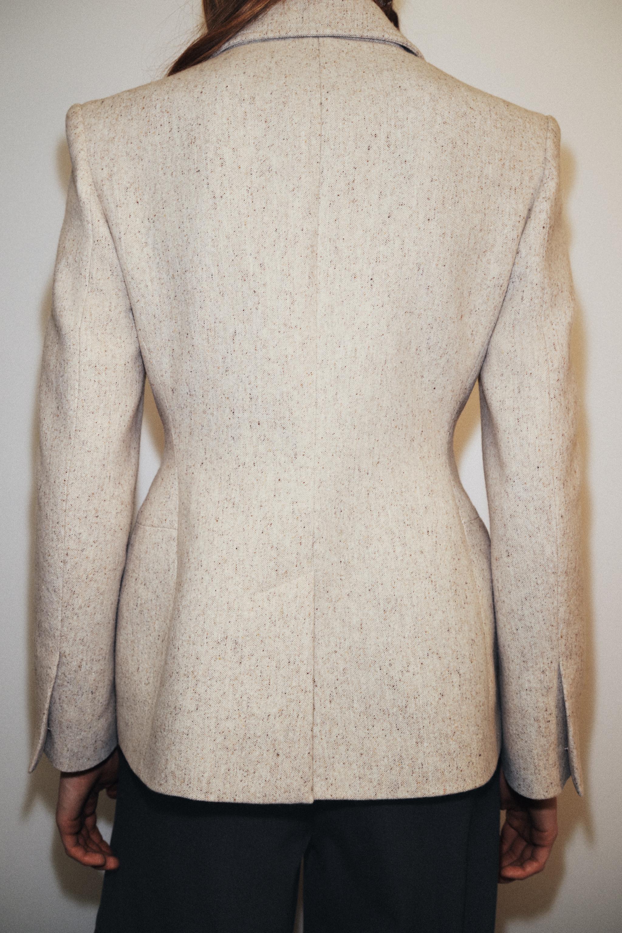 ウールペプラムフィットブレザーZW COLLECTION - ベージュ | ZARA 