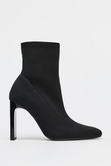FABRIC HIGH-HEEL ANKLE BOOTS - Black by Zara - Image 0