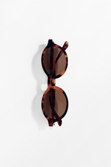 OVAL RESIN SUNGLASSES - Brown by Zara