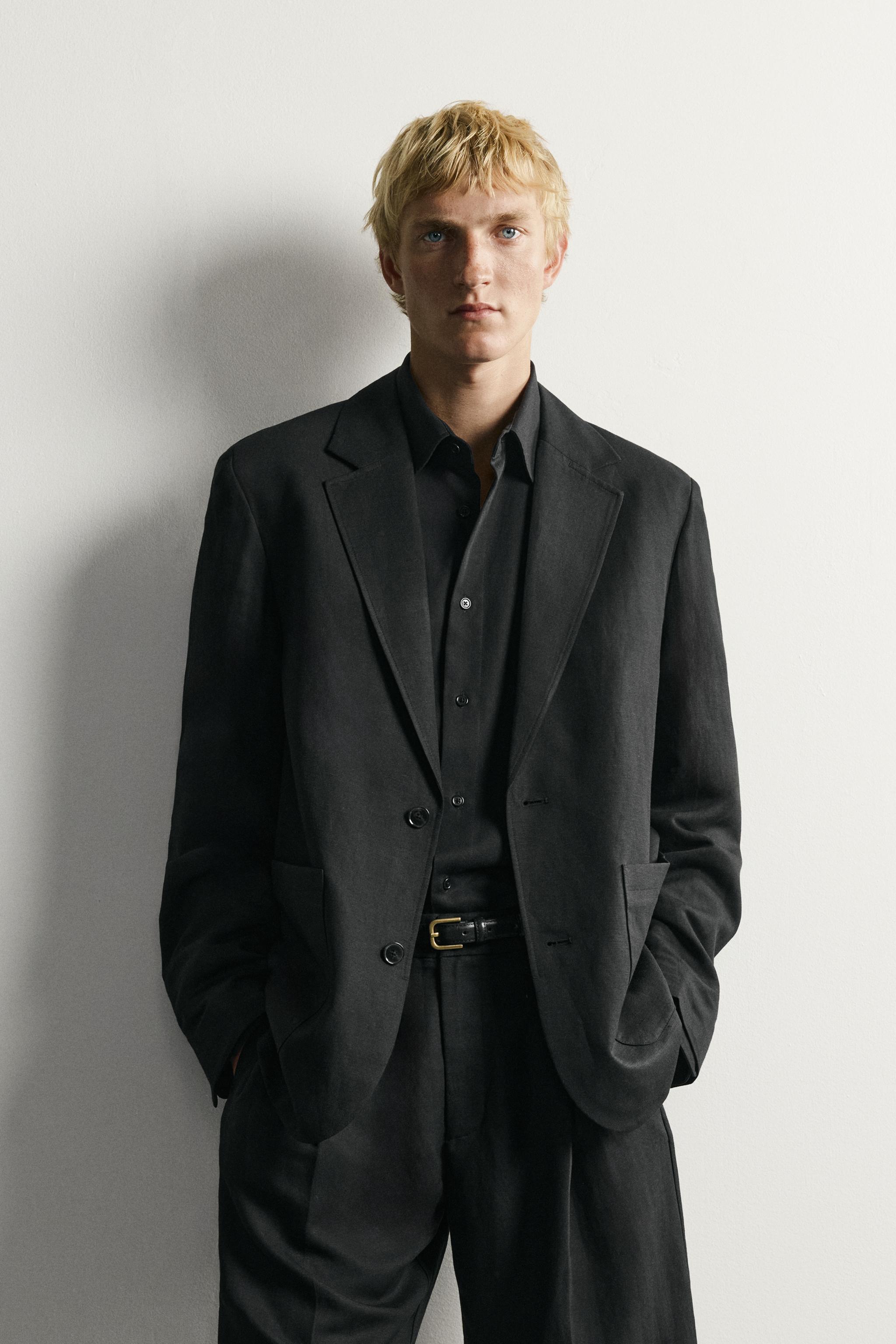 テクスチャー素材スーツブレザー - ブラック | ZARA Japan / 日本