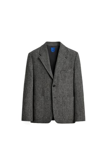 بليزر هيكلي 100% صوف AARON LEVINE X ZARA - رمادي by Zara