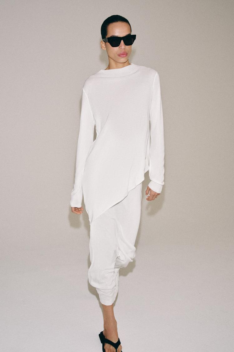 ASİMETRİK UZUN TRİKO KAZAK