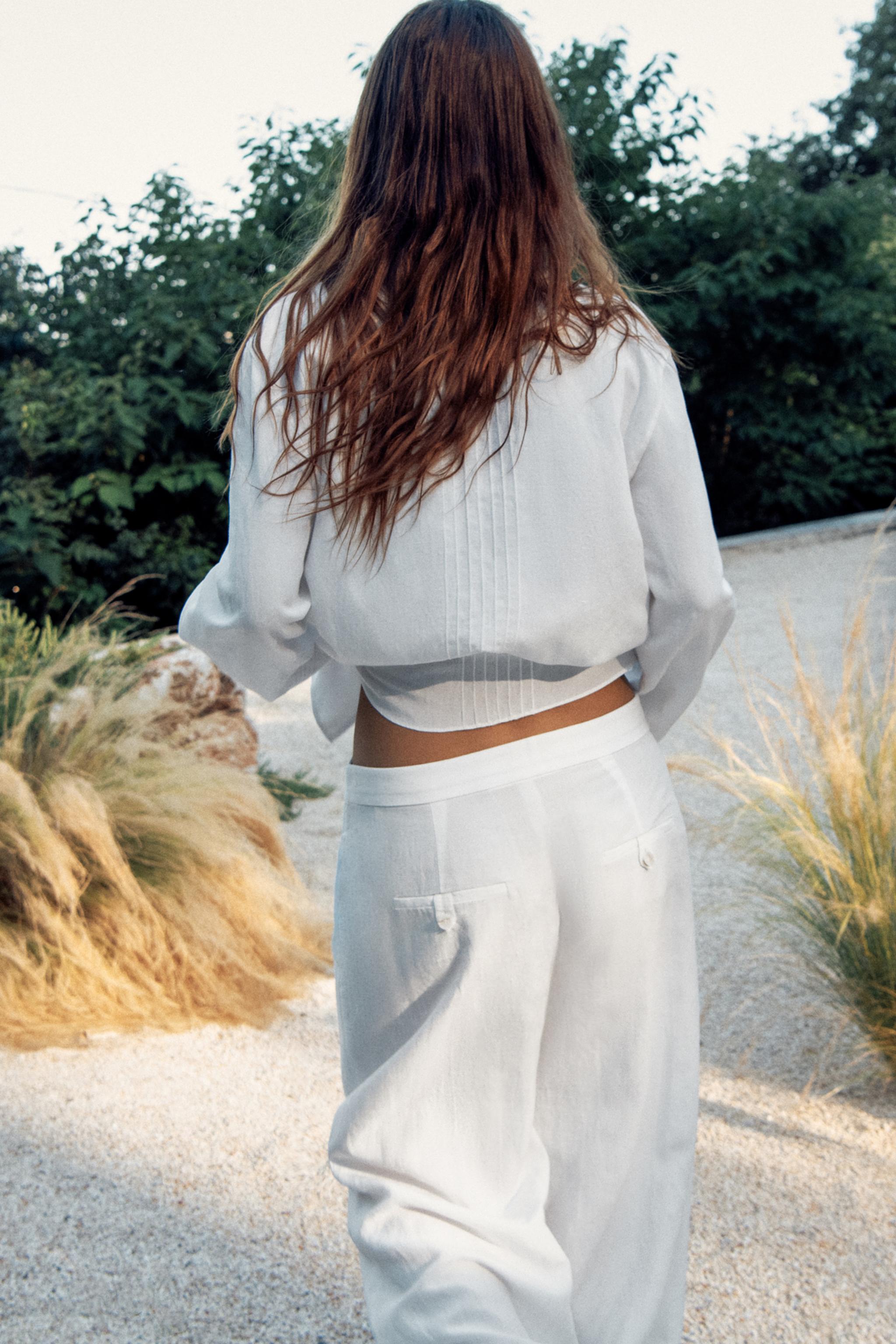 Женские брюки Zara ZW COLLECTION SHIRT AND PANTS SET — фото 5
