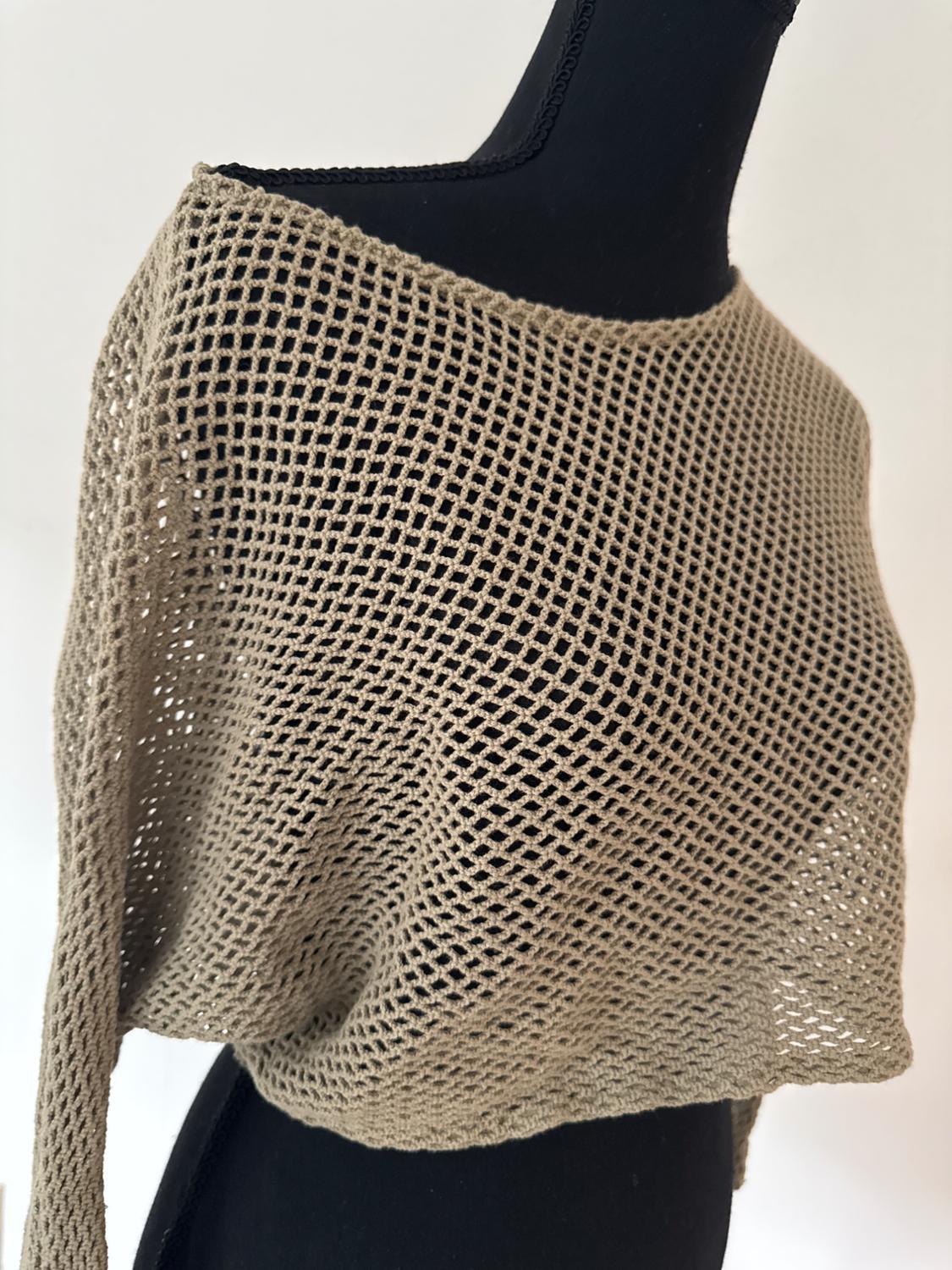TAN MESH KNIT TOP - Image 4