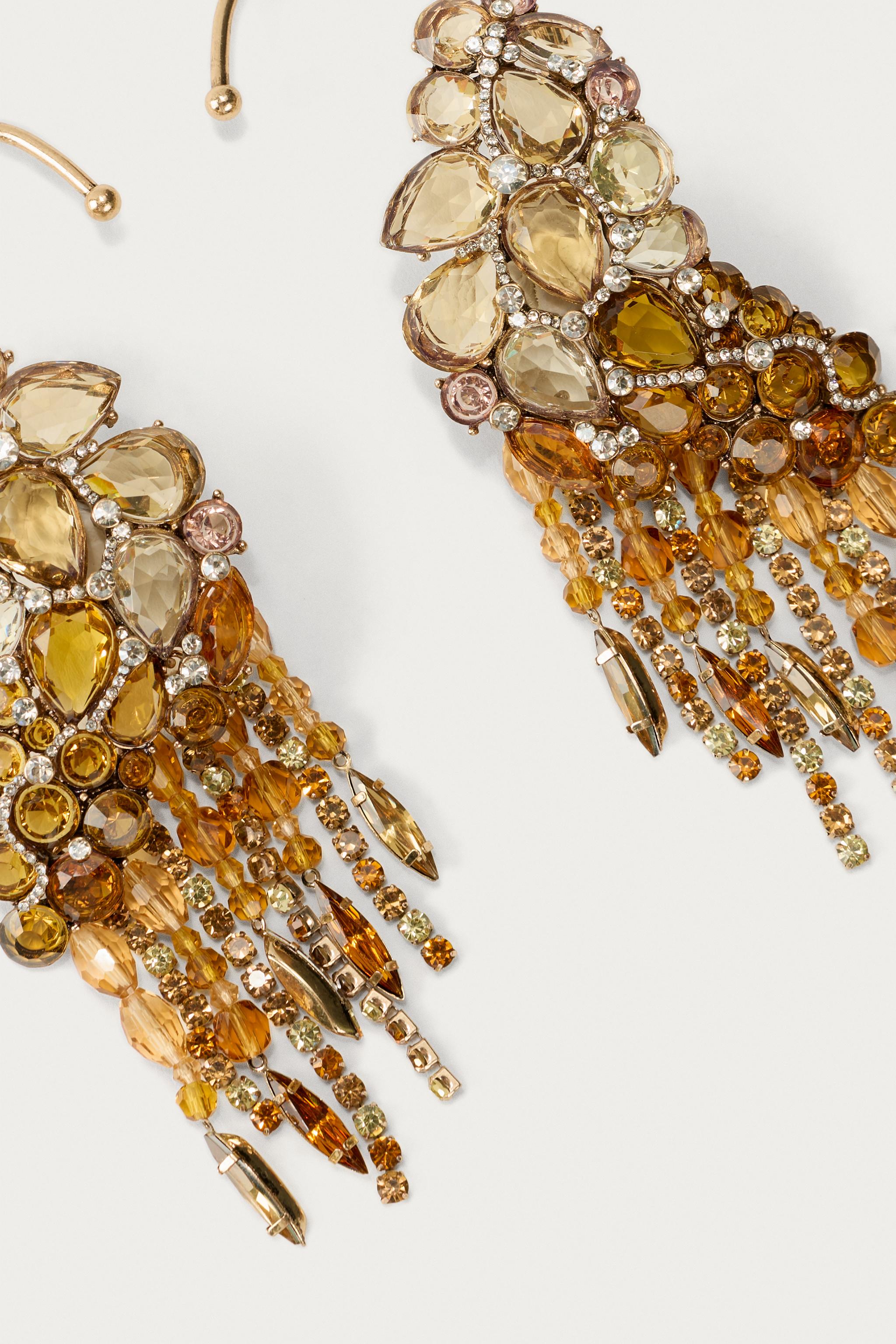 Женские аксессуары Zara MARISA BERENSON X ZARA SPARKLY JEWEL EARRINGS — фото 4