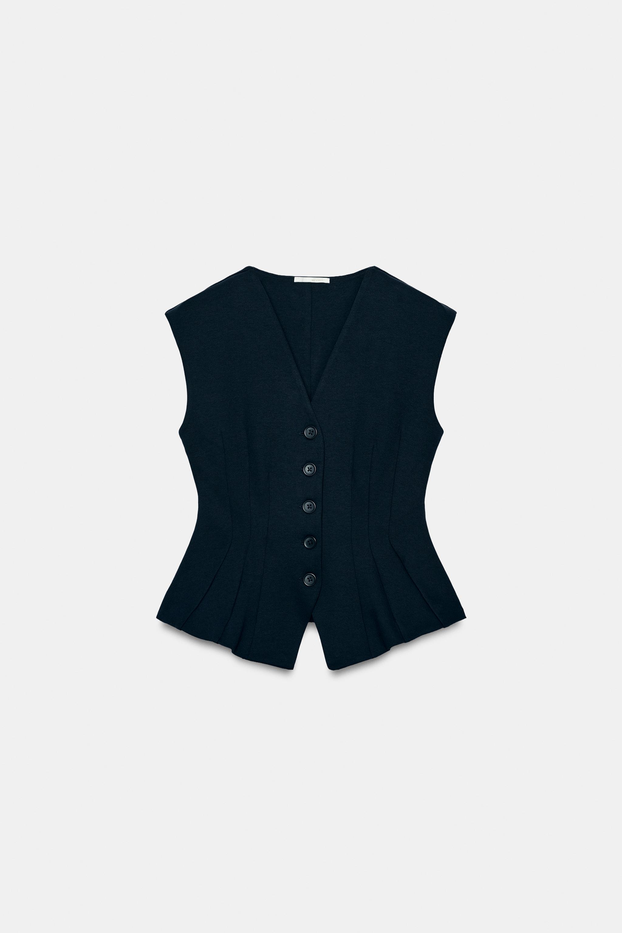 Женские жилеты Zara INTERLOCK BUTTON VEST — фото 5