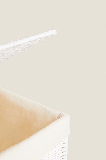 RECTANGLE FABRIC-LINED LAUNDRY BASKET - White de Zara - Image 3