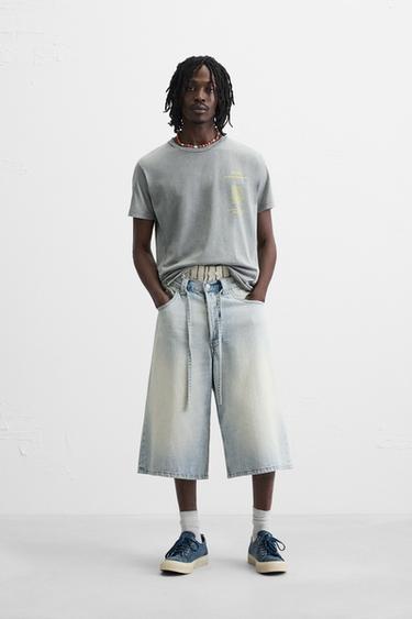 CAMISETA ESTAMPADO COMBINADO - Cinza-claro da Zara - Imagem 0