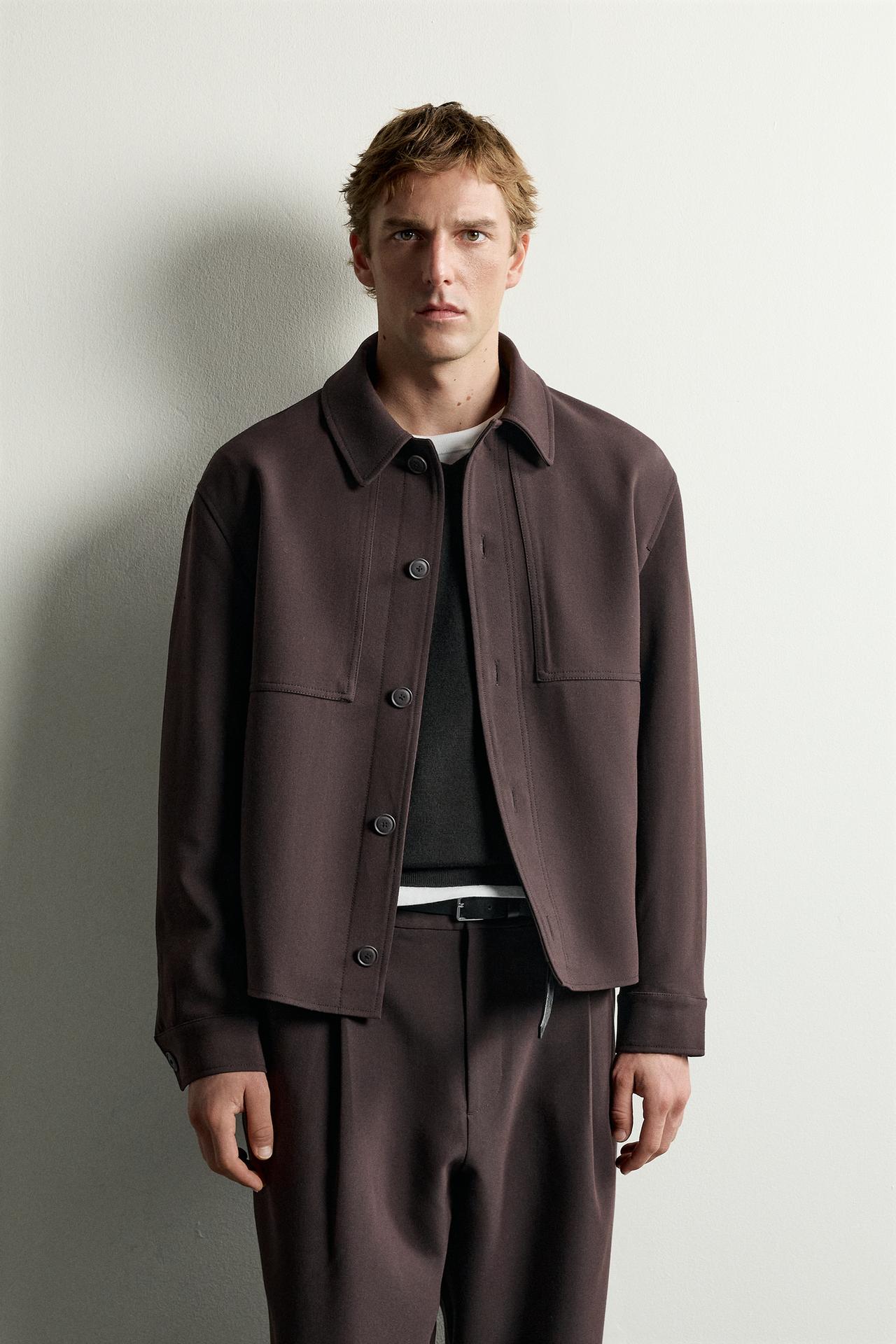 BOXY FIT OVERSHIRT — GARNET
