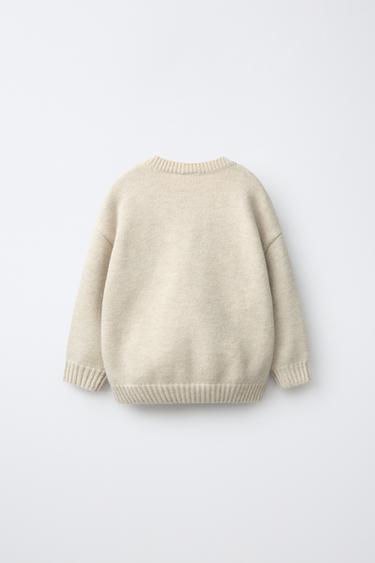 FARM EMBROIDERY KNIT SWEATER — Light beige 2