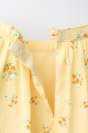 PUFF SLEEVE FLORAL PRINT BLOUSE - Yellow by Zara - Image 3