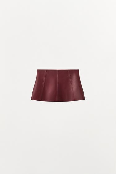 FAUX LEATHER CORSET BELT - Burgundy by Zara - Image 5