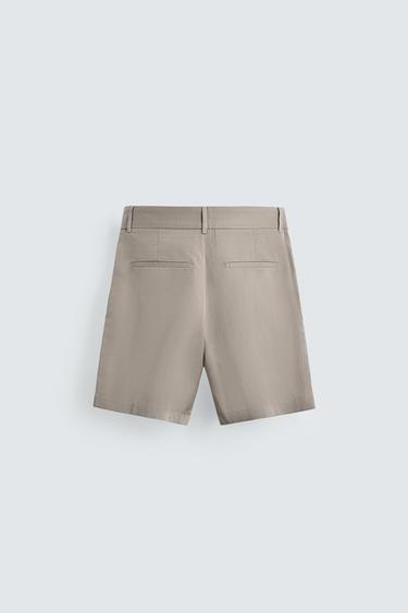 BERMUDA COUPE DÉCONTRACTÉE PLIS - Vison de Zara - Image 7