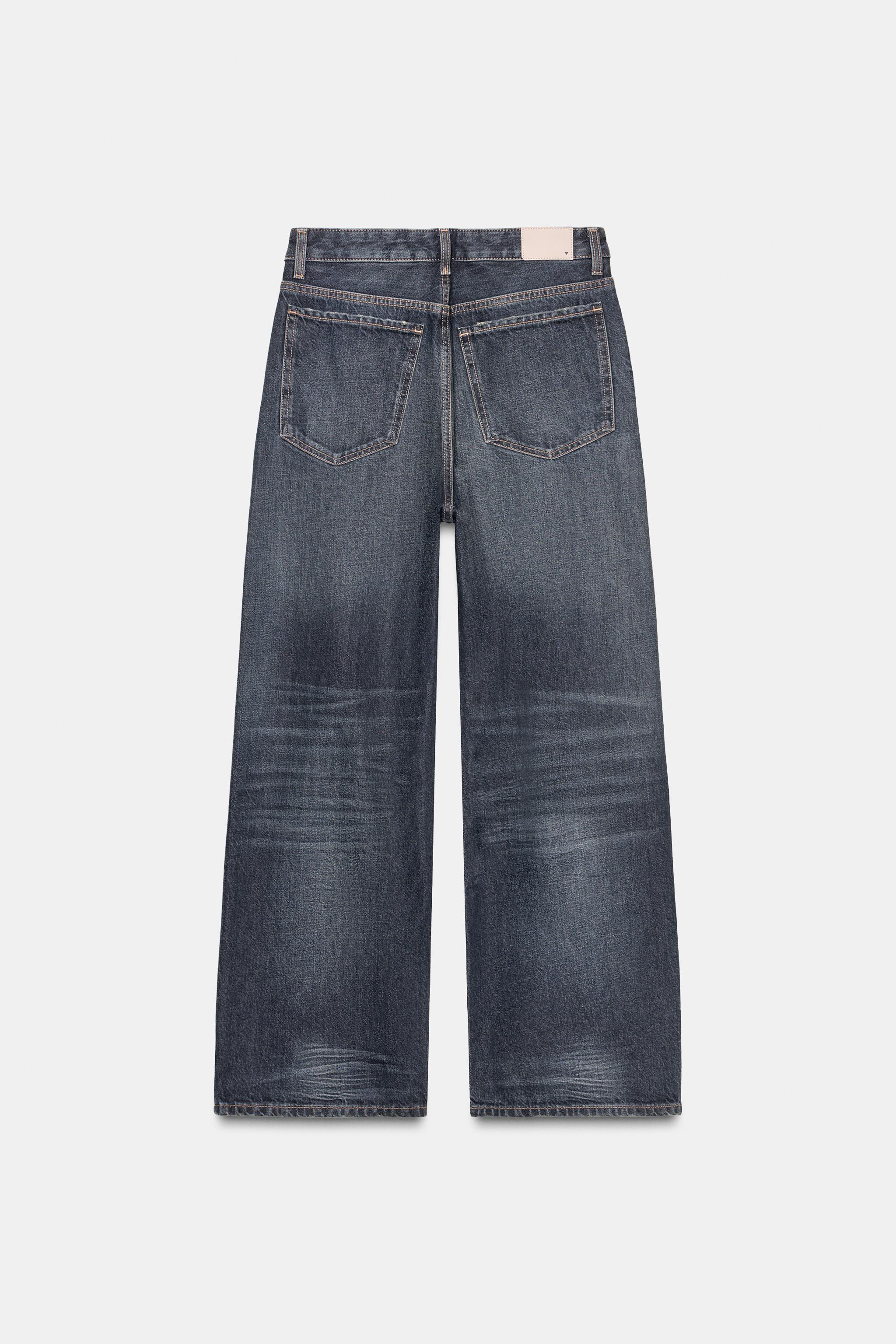 TRF RIPPED MID-RISE BAGGY JEANS