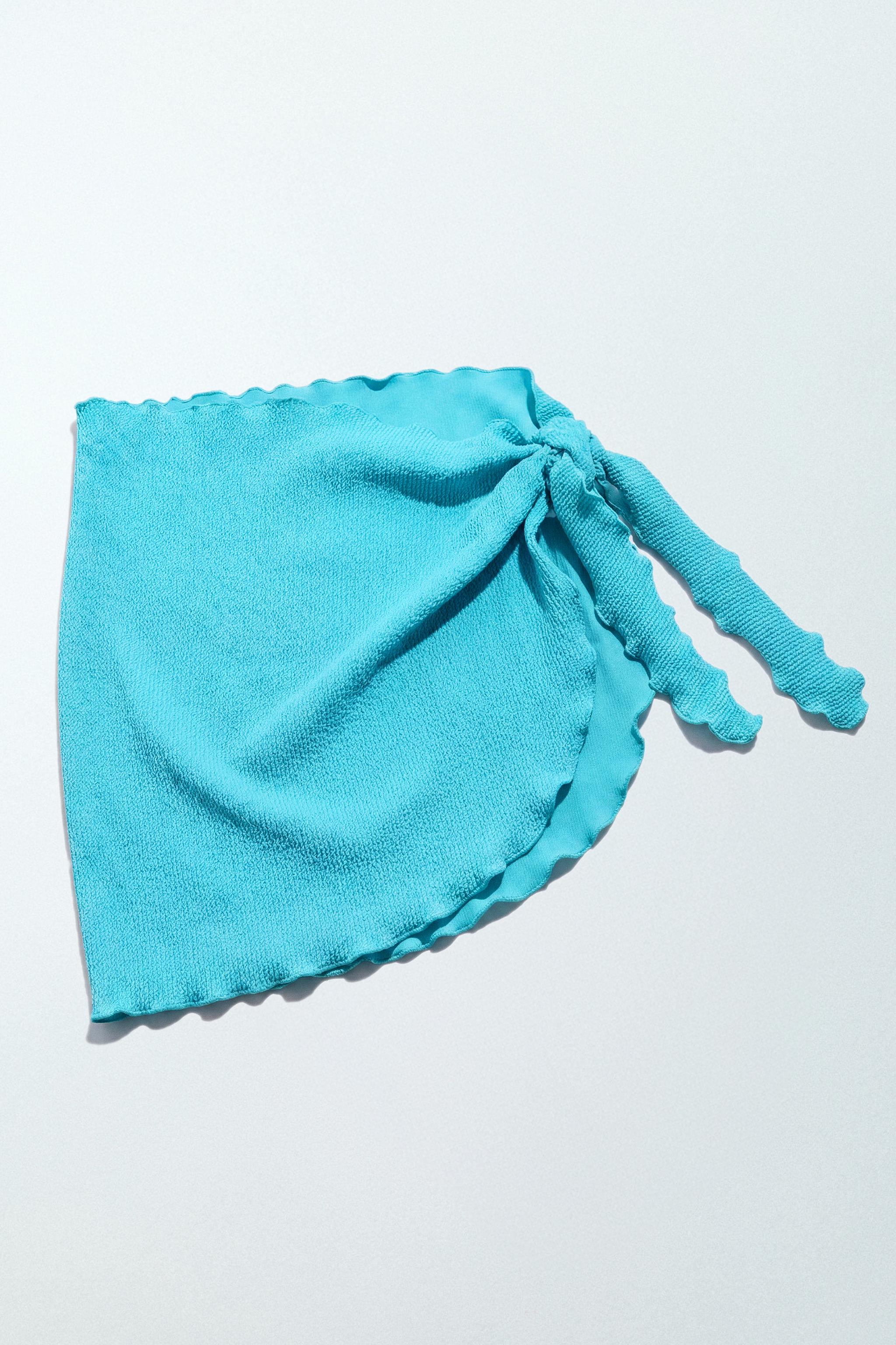 RIBBED PAREO — Turquoise