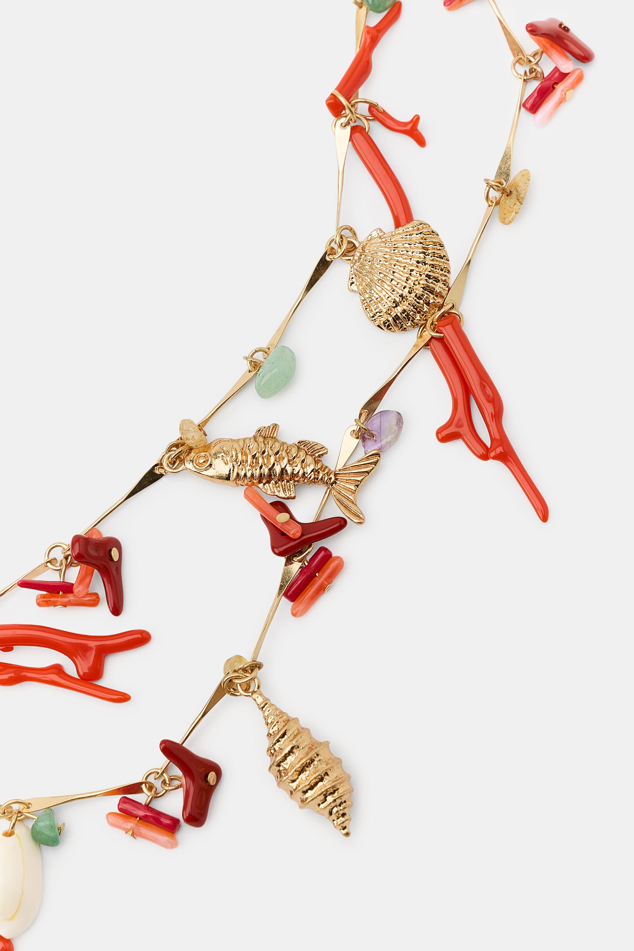 Женские аксессуары Zara METAL BELT WITH MARINE CHARMS — фото 4