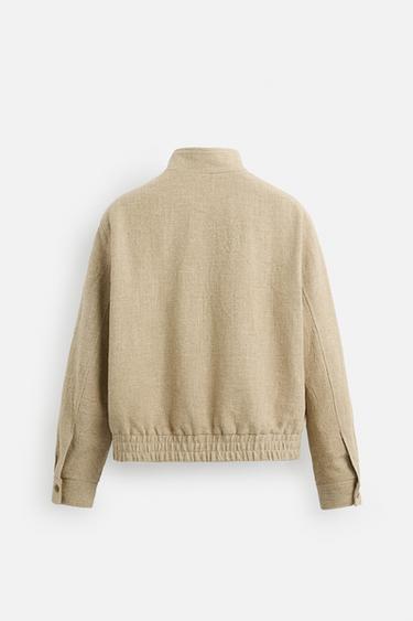 VESTE EN COTON ET LIN - Beige clair de Zara - Image 7