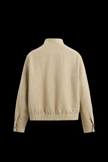 JACKE AUS LEINEN UND BAUMWOLLE - Hellbeige von Zara
