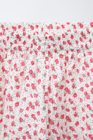 SMALL FLOWER CULOTTES TROUSERS - Red by Zara - Image 2