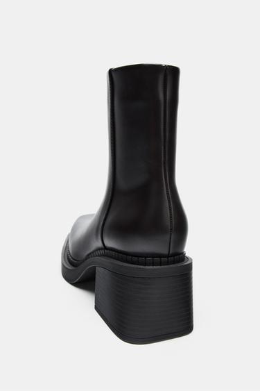 BLOCK HEEL ANKLE BOOTS - Brown by Zara - Image 5