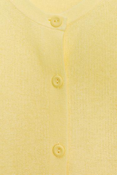 PEPLUM CARDIGAN - Yellow by Zara - Image 6