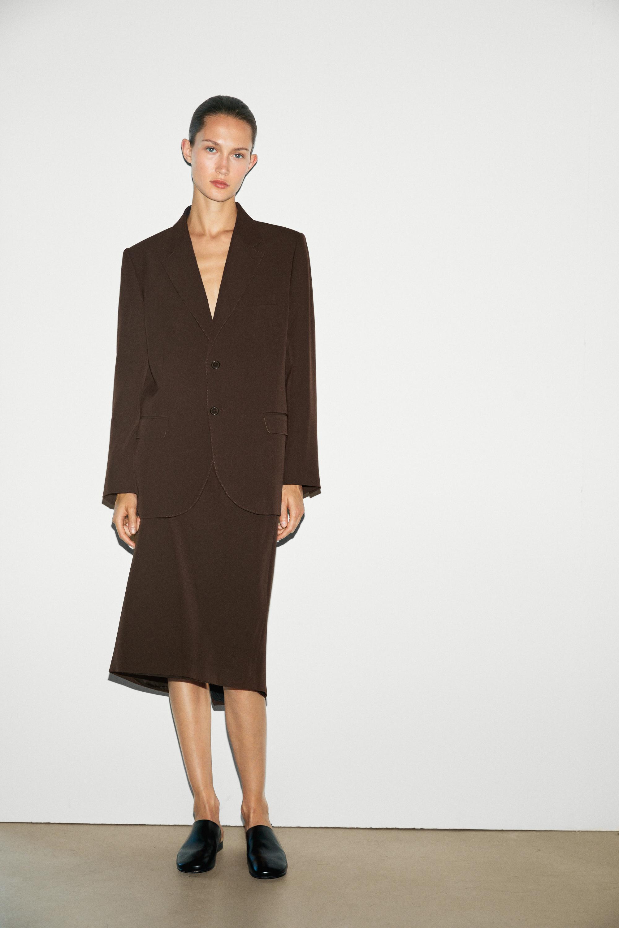 Fluid wool blend total look blazer