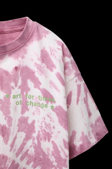 TIE-DYE PRINT T-SHIRT - Purple by Zara