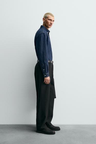 CHEMISE EN JEAN COTON - CACHEMIRE - Bleu de Zara - Image 3