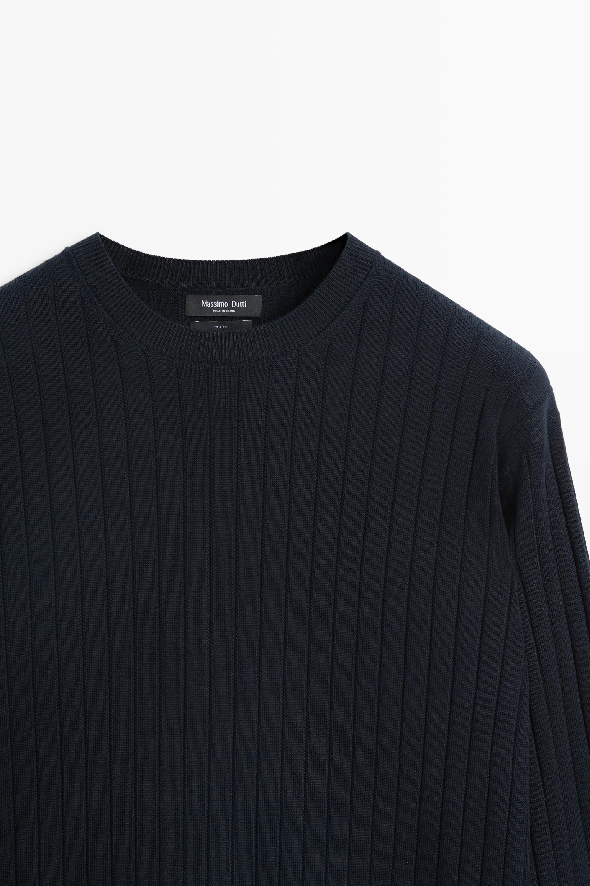 Pull en maille côtelée 100 % coton