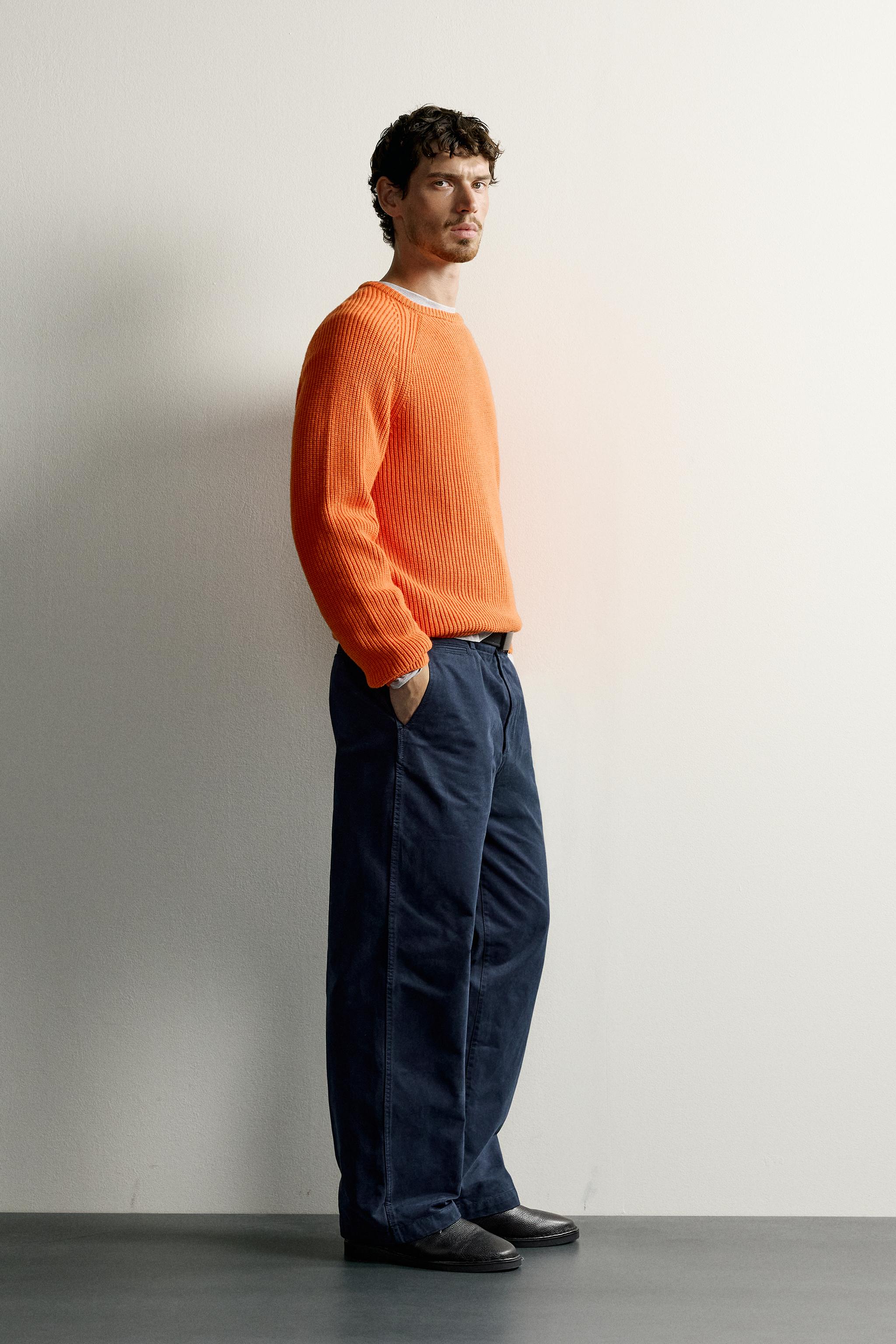 COTTON-WOOL PURL KNIT JUMPER - thumbnail 4