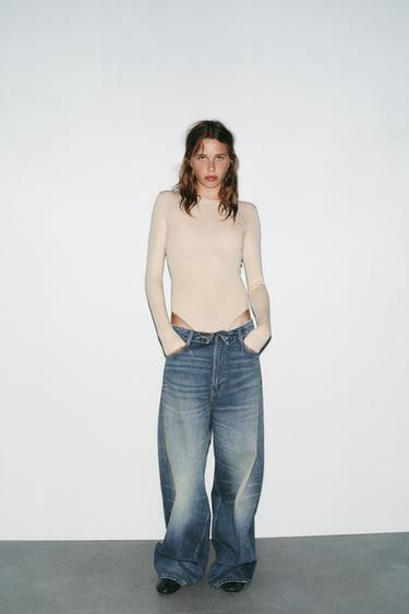 COTTON MODAL BODYSUIT - Ecru by Zara
