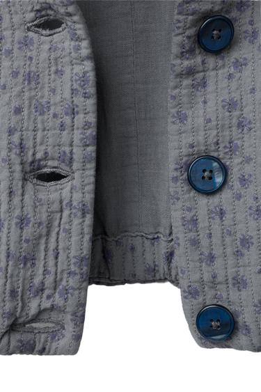 Zara TEXTURED FLORAL OVERSHIRT - Grayish
