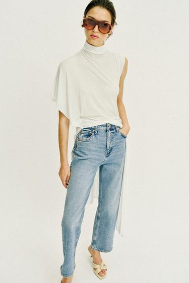 JEANS Z1975 STRAIGHT TIRO ALTO - Azul medio de Zara