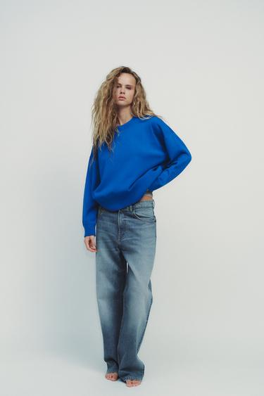 PLAIN KNIT SWEATSHIRT - Bluish by Zara - Image 0