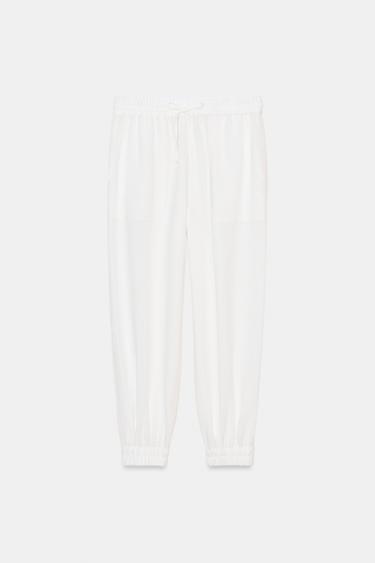 CALÇA COM PUNHO - Branco da Zara - Imagem 0