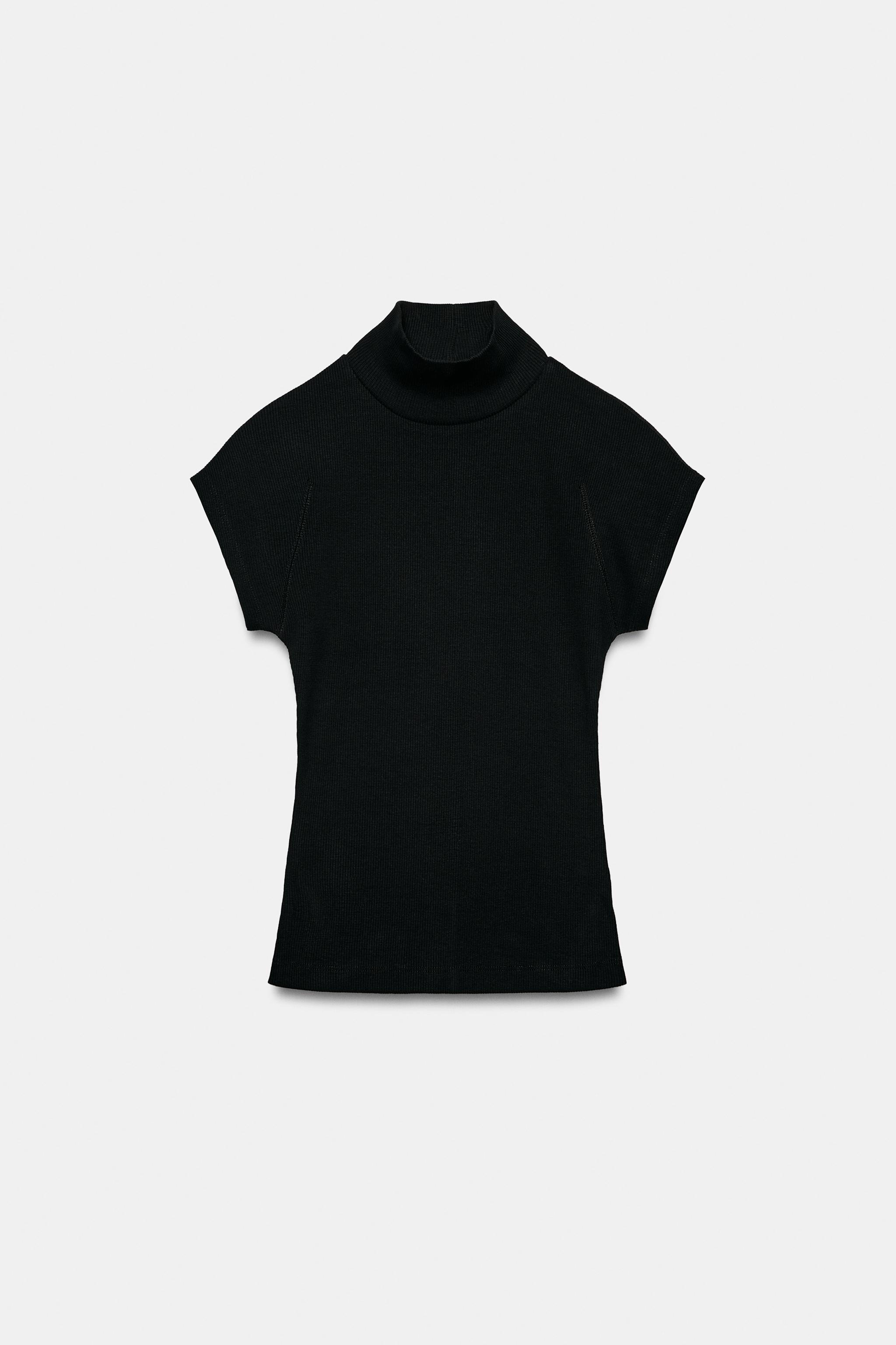 HIGH-NECK RIB T-SHIRT