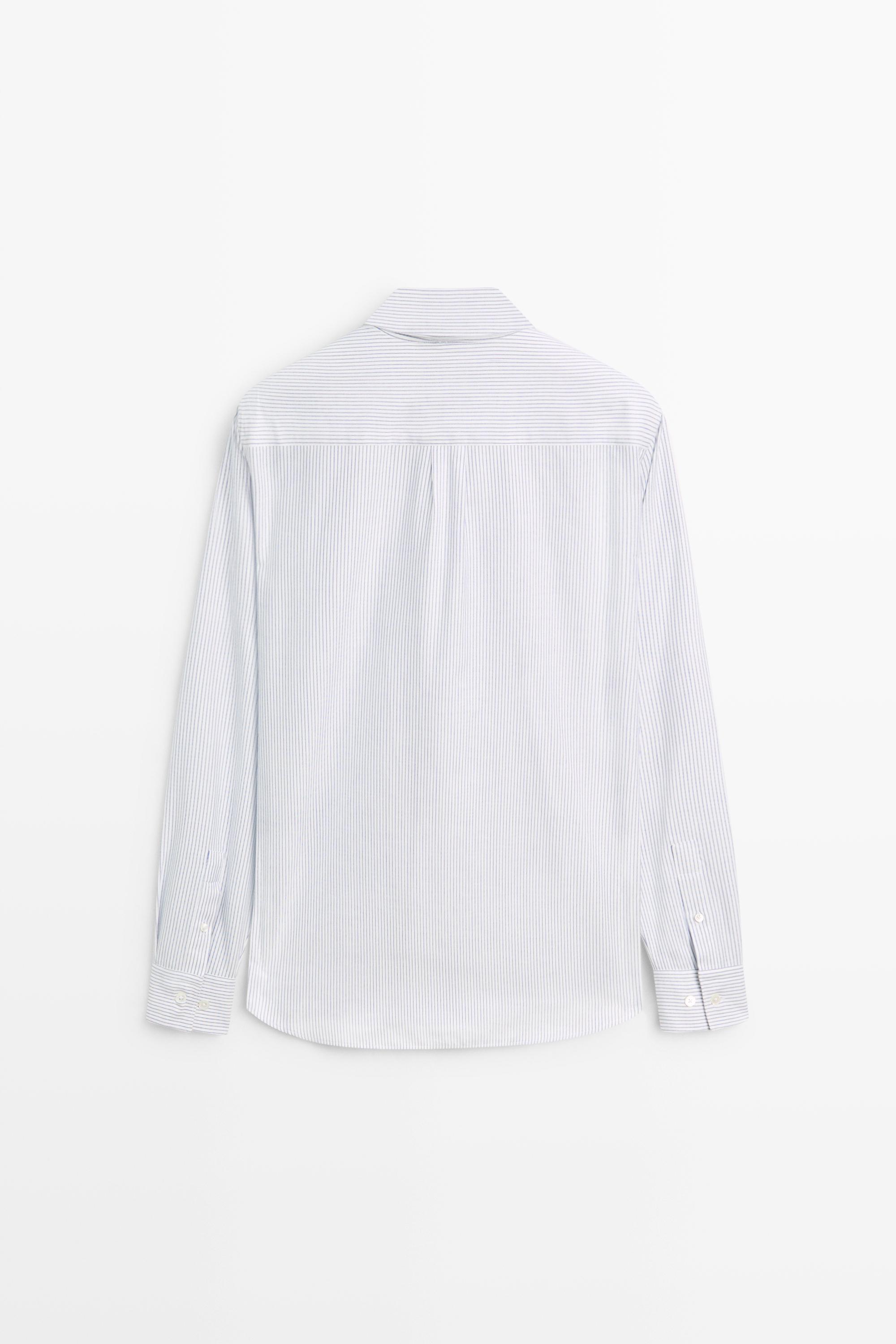 Chemise oxford regular fit à rayures en coton