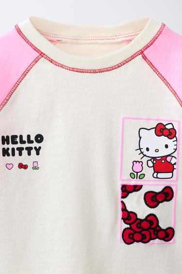 HELLO KITTY © SANRIO CONTRAST RAGLAN SLEEVE T-SHIRT - Pink by Zara - Image 2