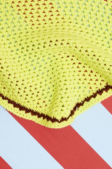 ZARA TIMELESS - BANDANA EN MAILLE AVEC CONTRASTE - Citron vert de Zara - Image 1