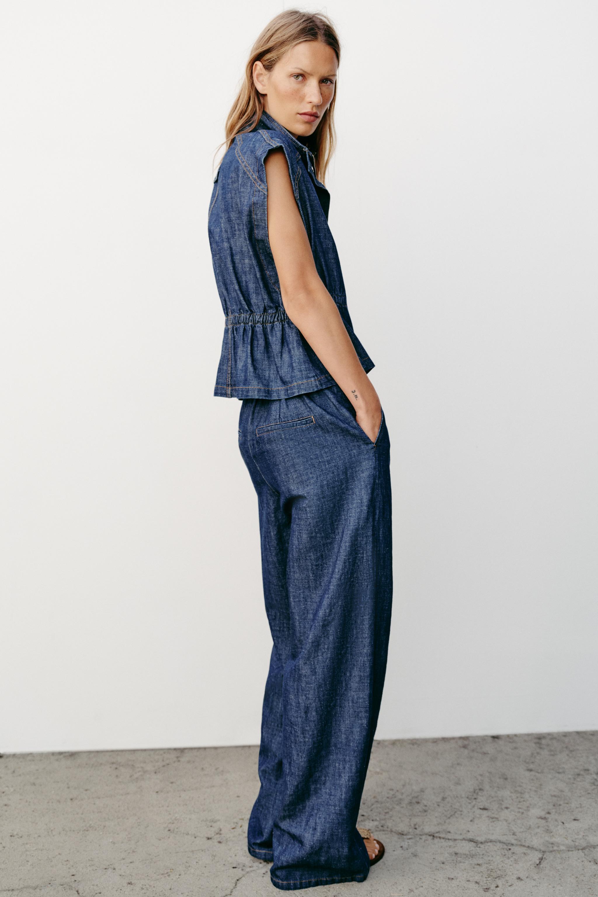 GILET AVEC TAILLE ÉLASTIQUE EN LIN