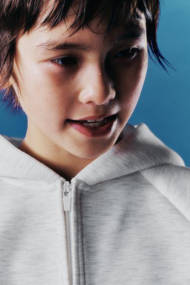 SPORTY HOODIE WITH ZIP - Grey marl by Zara