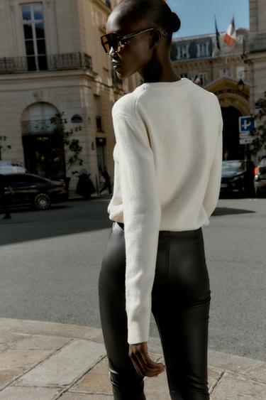 HIGH-WAIST FAUX LEATHER LEGGINGS - Black by Zara - Image 4