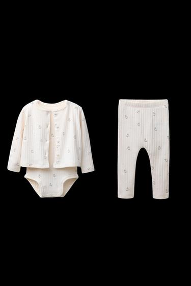 SET CHAQUETA, BODY Y LEGGING ESTAMPADO OCAS - Beige claro de Zara - Imagen 0