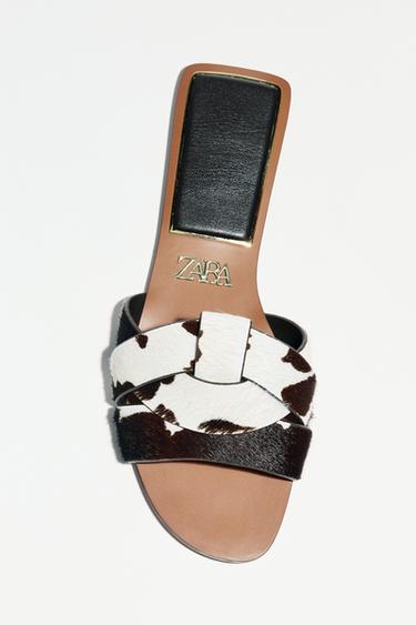 SANDALIA PLANA PIEL - Multicolor de Zara