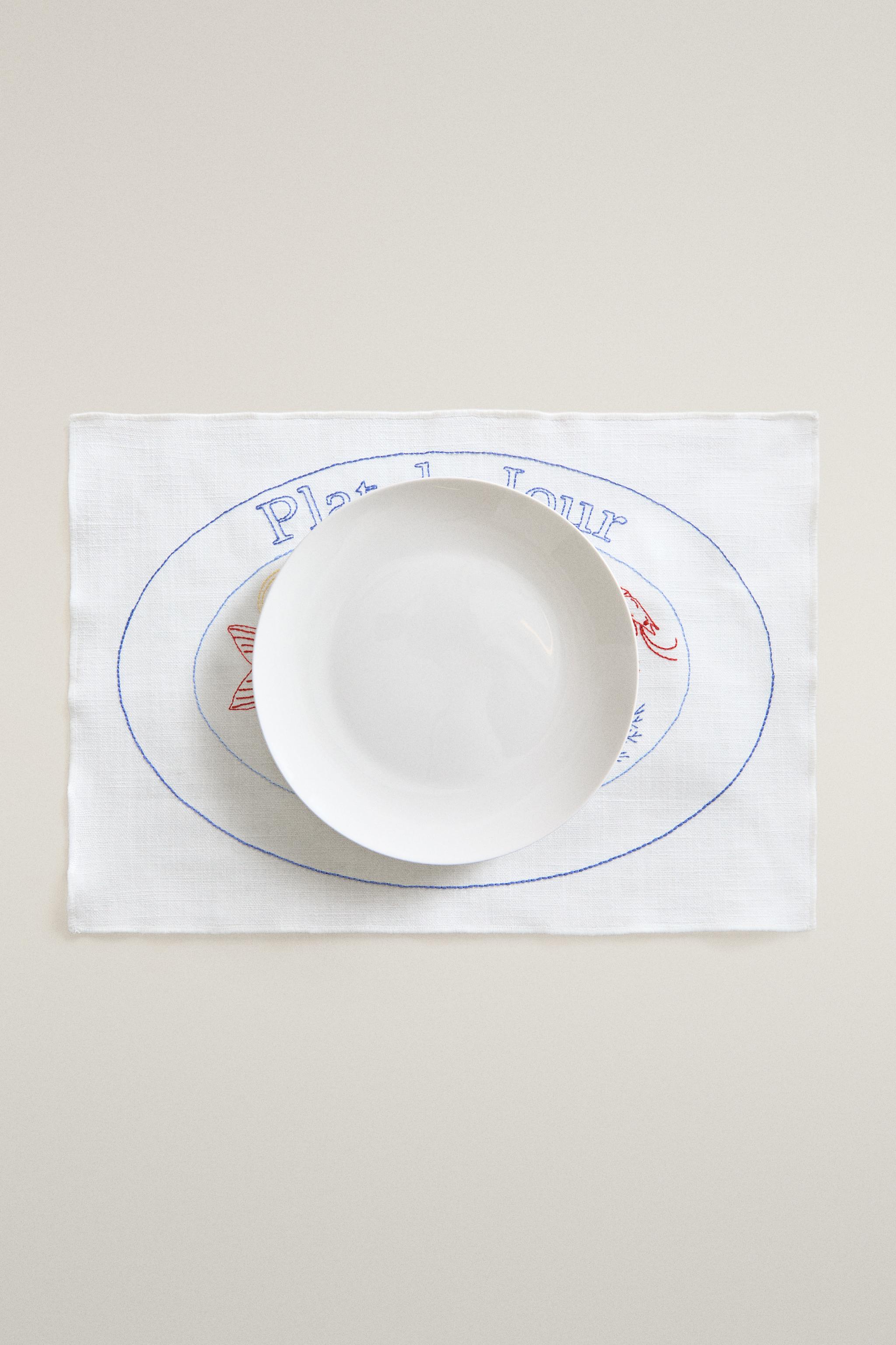 SET DE TABLE BRODÉ POISSON