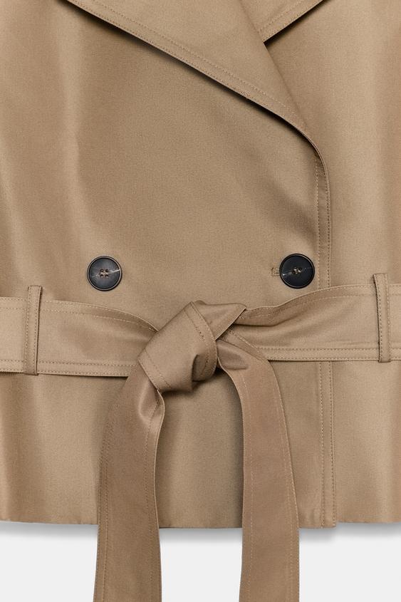 ベルト付きダブルブレストベスト - カーキ | ZARA Japan / 日本