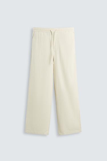 PANTALÓN JACQUARD TEXTURA - Crudo de Zara