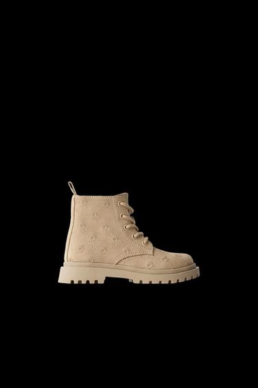 FLORAL BOOTS - Sand Brown by Zara - Image 0